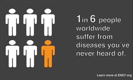one is every six people wordwide are infected with a neglected tropical disease